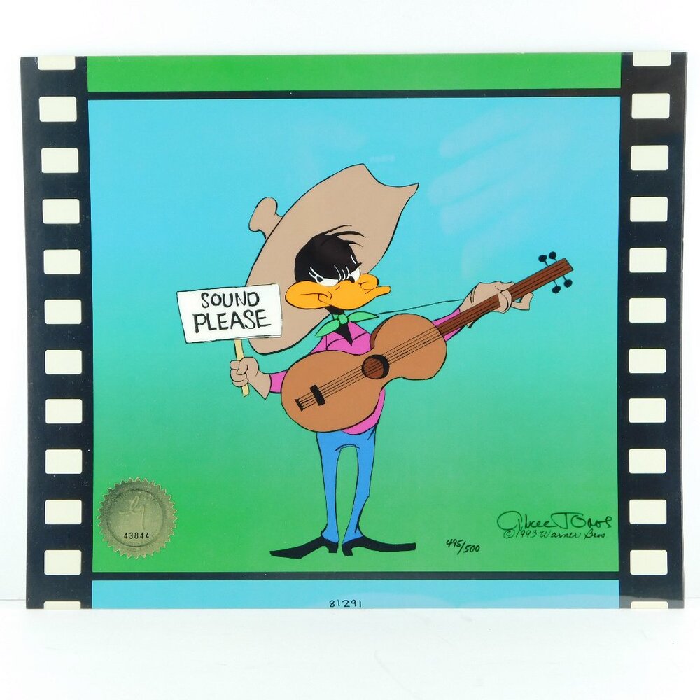 DAFFY Duck Chuck Jones Signed Cel Limited Edition Musician Guitar Music Art Cell